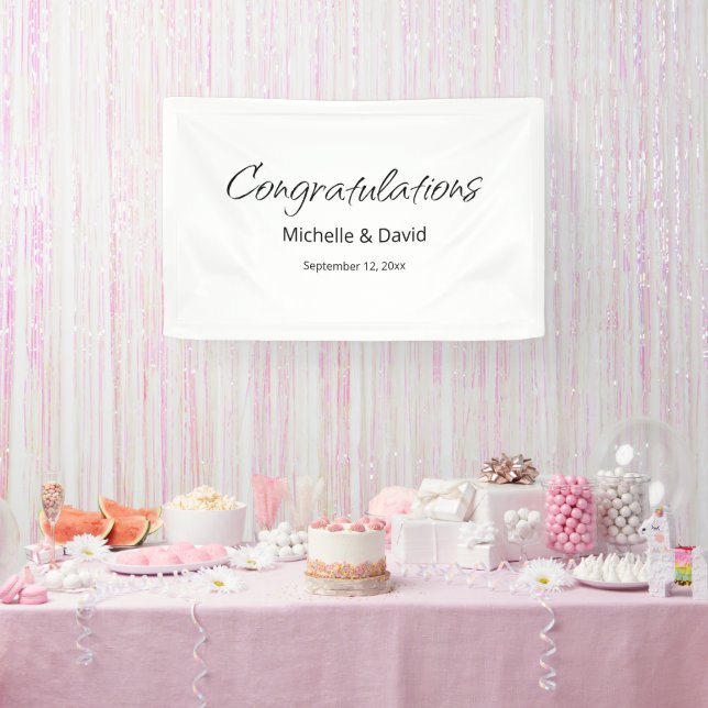 Banderoles Réception De Mariage De Boho Moderne Simple Script (Fête)