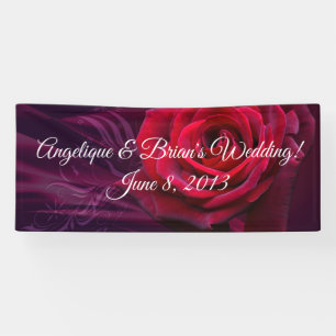 Banderoles réception du mariage de la Rose rouge