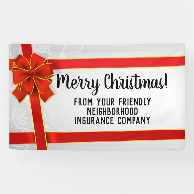 Banderoles Red Bow Custom Joyeux Noël Fête (Horizontal)