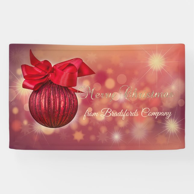 Banderoles Red Christmas Balls Bokeh Company (Horizontal)