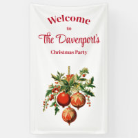 Red Christmas Baubles avec Holly Festive