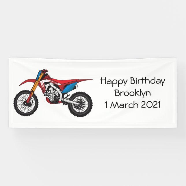 Banderoles Red dirt bike motorcycle (Horizontal)