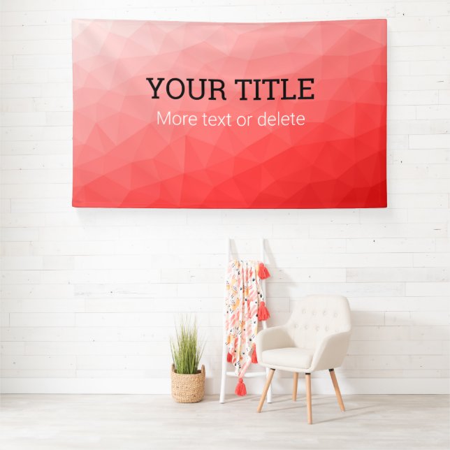 Banderoles Red geometric mesh Triangle custom text (Insitu)