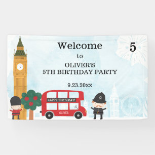 Banderoles Red London Bus & Clock Tower Anniversaire de enfan