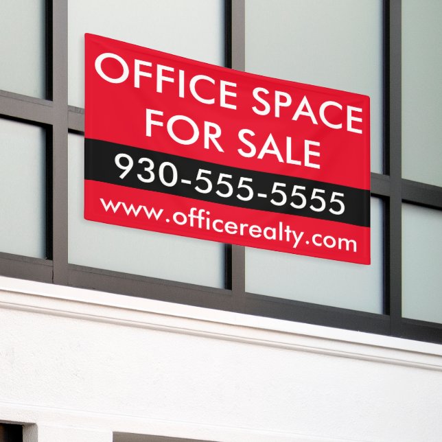 Banderoles Red Office Space à vendre Immobilier commercial (Bâtiment extérieur)