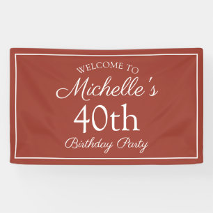 Banderoles Red Orange White 40th Birthday Party