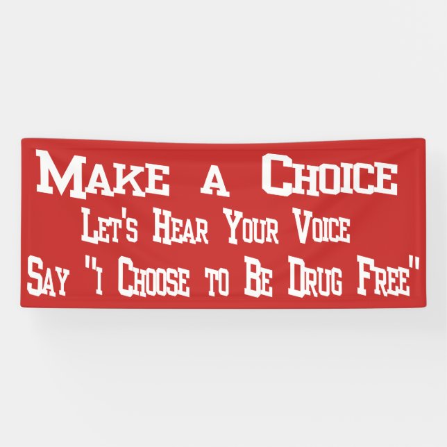 Banderoles Red Ribbon Drug Free Dites Non Aux Drogues (Horizontal)