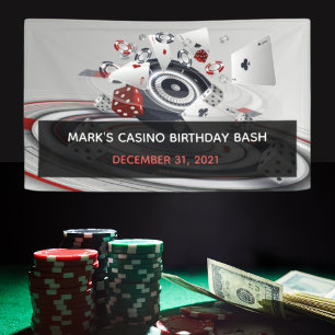 Banderoles Red White Black Casino à thème 40e anniversaire fê