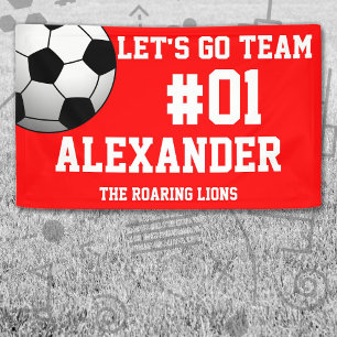 Banderoles Red White Soccer Team Spirit