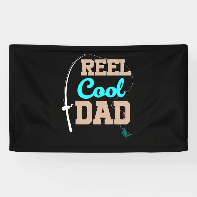 Banderoles Reel Cool Papa Pêche Fête des pères Cadeau Pêche G (Horizontal)