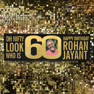 Banderoles Regardez qui 60 60e anniversaire photo de fête en 