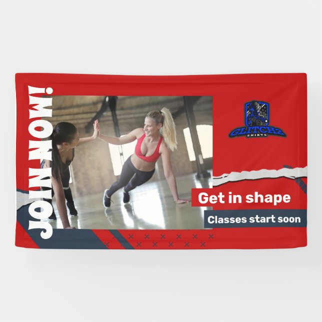 Banderoles Rejoignez maintenant gym entraînement Vinyl Banner (Horizontal)