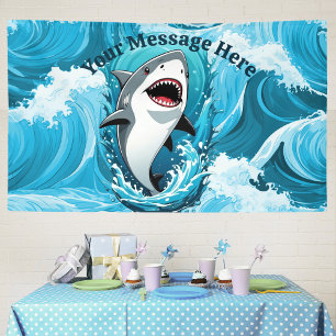 Banderoles Rejoignez-nous pour un requin mordant