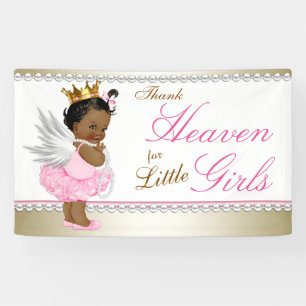 Banderoles Remercions le Ciel pour les Petites Filles Shower 