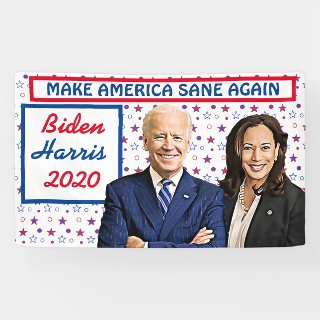 Banderoles Rendre l'Amérique à nouveau blanche Biden et Harri (Horizontal)