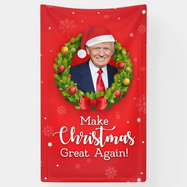 Banderoles Rendre Noël à la grandeur Trump MAGA cadeau amusan (Vertical)