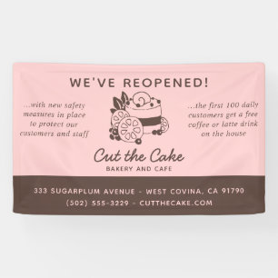 Banderoles Réouverture de l'entreprise de boulangerie Cake Lo