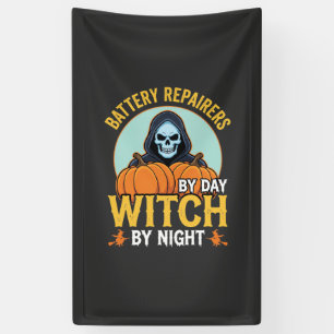 Banderoles Réparateur de piles Halloween Sorcière de nuit Des