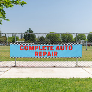 Banderoles Réparation Auto Complète Drapeau à Damier Grand Bl