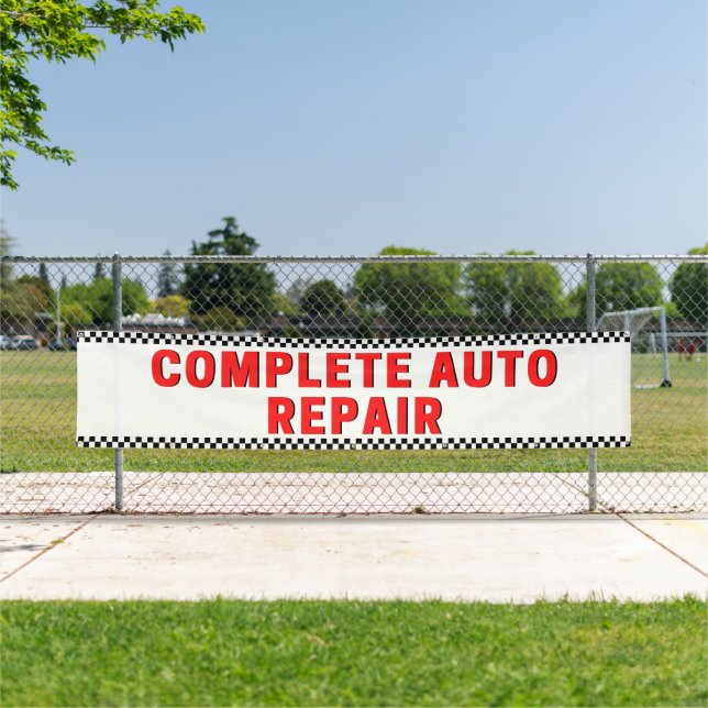 Banderoles Réparation automatique terminée À damiers indicate (En situation)