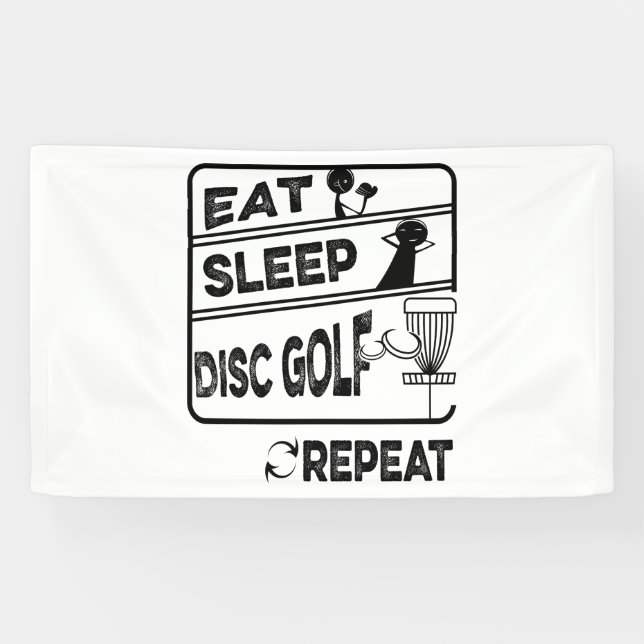 Banderoles Répéter le sommeil du disque Golf (Horizontal)