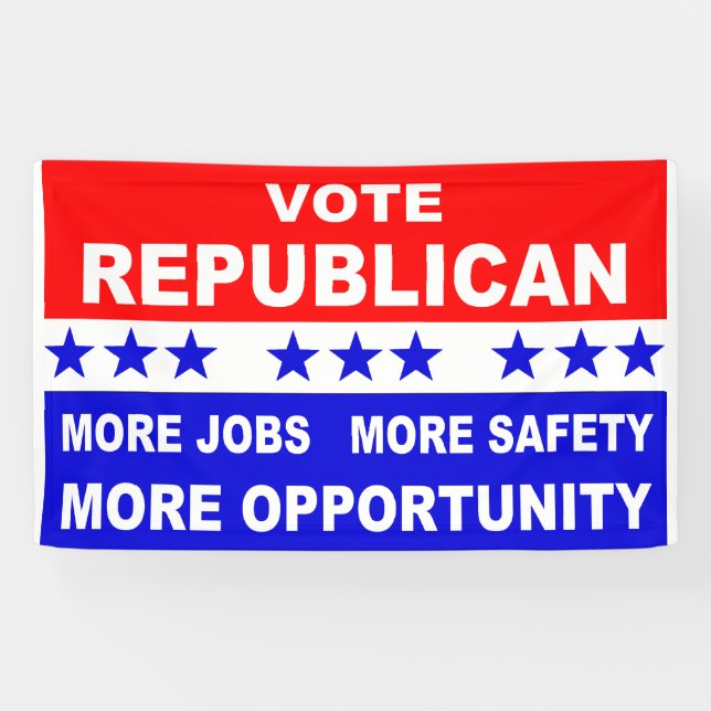 Banderoles Républicain de vote plus de travaux, de sécurité (Horizontal)