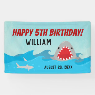 Banderoles Requins dans l'eau   Boys Shark Birthday Party
