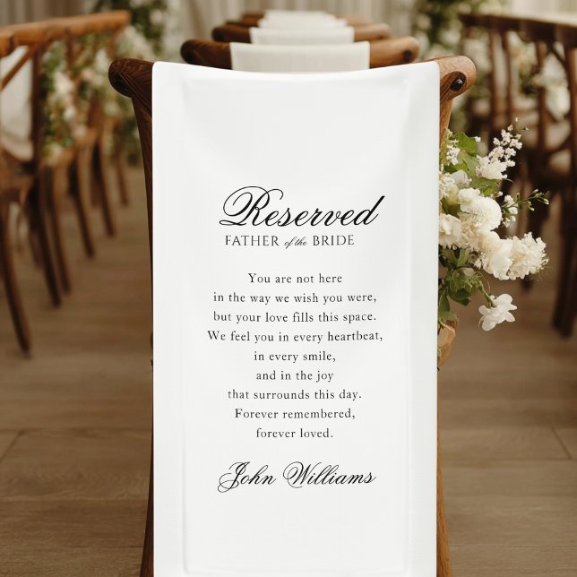 Banderoles Reserved - Father of the Bride - Memorial Wedding (Reserved - Father of the Bride - Memorial Wedding Banner)