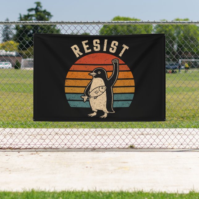 Banderoles Résistez Aux Manifestations De Pingouins Contre Le (Insitu)