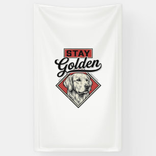 Banderoles Restez Retriever doré Vintage Chien Vector Design_