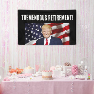 BANDEROLES RETRAITE DONALD TRUMP BANNER DU PARTI