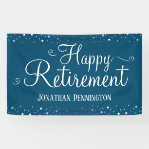 Banderoles Retraite Simple Argent Confetti