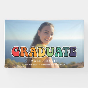 Banderoles Retro 60s hippie Graduate photo graduation fête