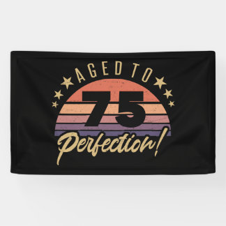 Banderoles Retro 75e Humour d'anniversaire