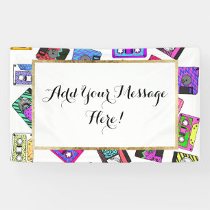 Banderoles Rétro enregistreurs à cassettes modelés des années