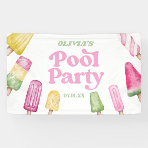 Banderoles Retro Popsicle fête d'anniversaire de la piscine