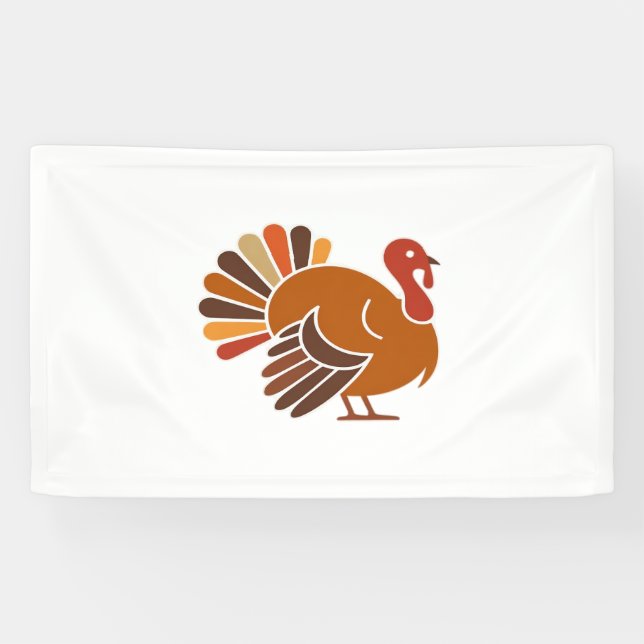 Banderoles Retro Thanksgiving Turquie - Automne Harvest Desig (Horizontal)