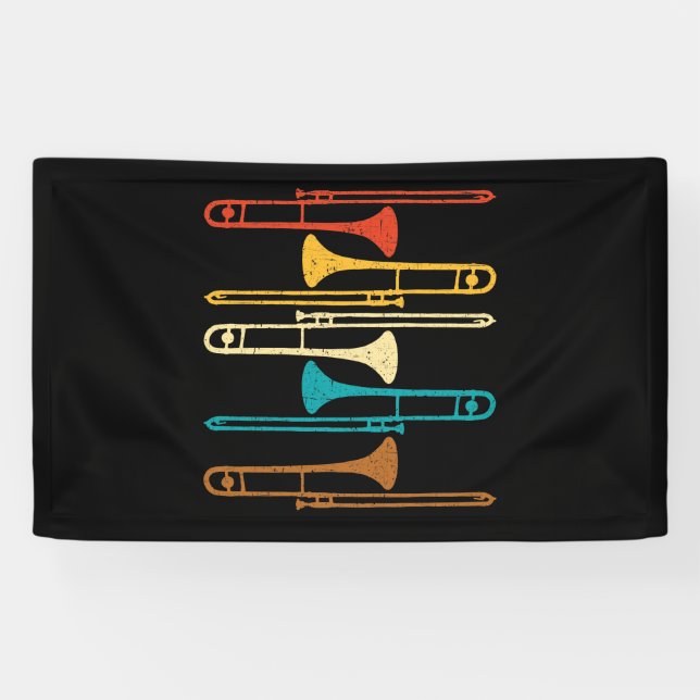Banderoles Retro Trombone - Jazz (Horizontal)