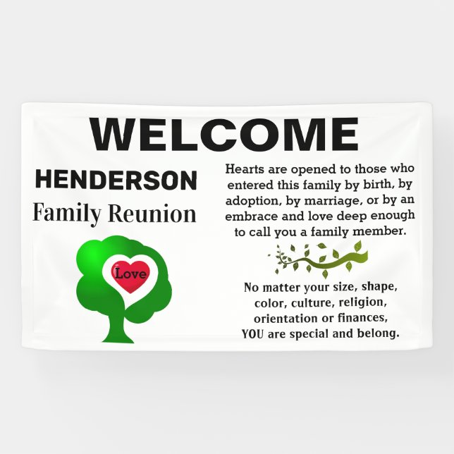 Banderoles Retrouvailles familiales - Nous aimons notre famil (Horizontal)