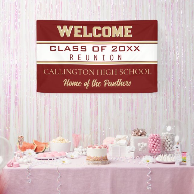 Banderoles Reunion! CUSTOMIZED Class Reunion banner (Fête)