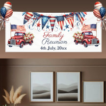 Réunion de famille drapeau patriotique 4 juillet B