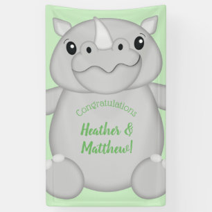 Banderoles Rhino Baby shower vert