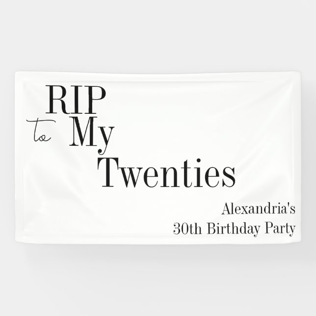 Banderoles RIP 20s minimum 30e fête d'anniversaire (Horizontal)