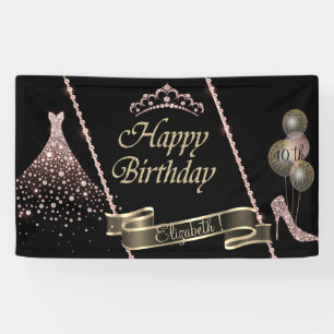Banderoles Robe à Diamants, Talons Hauts, Ballons en Forme de