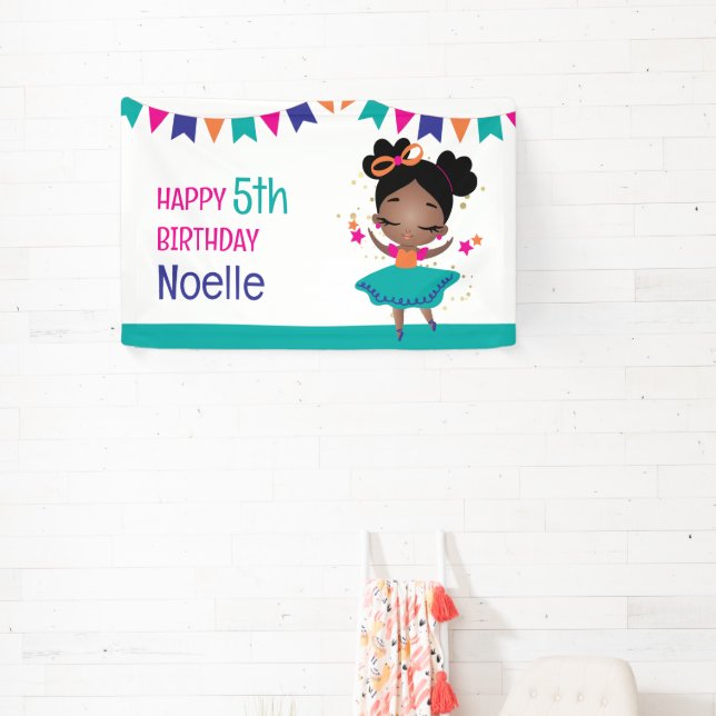Banderoles Robe d'Anniversaire colorée de Little Ballerina (Insitu)