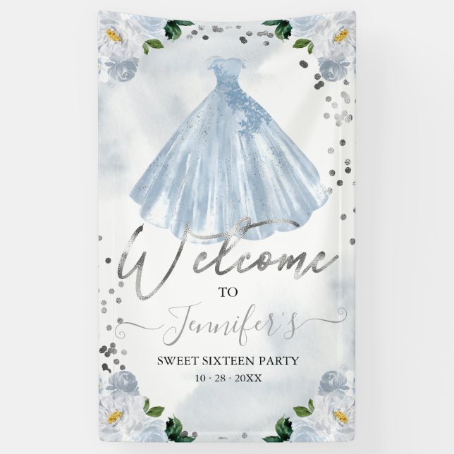 Banderoles Robe douce 16 Affiches de bienvenue d'aquarelle (Vertical)
