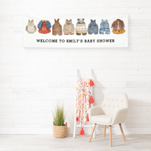 Banderoles Robe Rompers Bienvenue au Baby shower