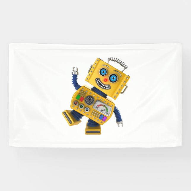 Banderoles Robot jaune maladroit de jouet (Horizontal)