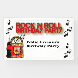 Banderoles Rock n'Roll Jukebox fête d'anniversaire
