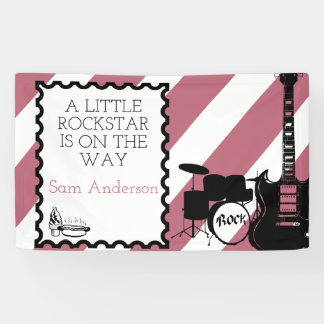 Banderoles Rock Star Drum Set Rock-A-Bye Baby shower